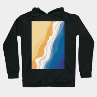 Sunny beach waves illustration Hoodie